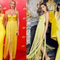Skaisčiai geltonos Pikul ir Šedžiuvienės suknelės – e-parduotuvės laimikis: kainavo beveik 500 eurų