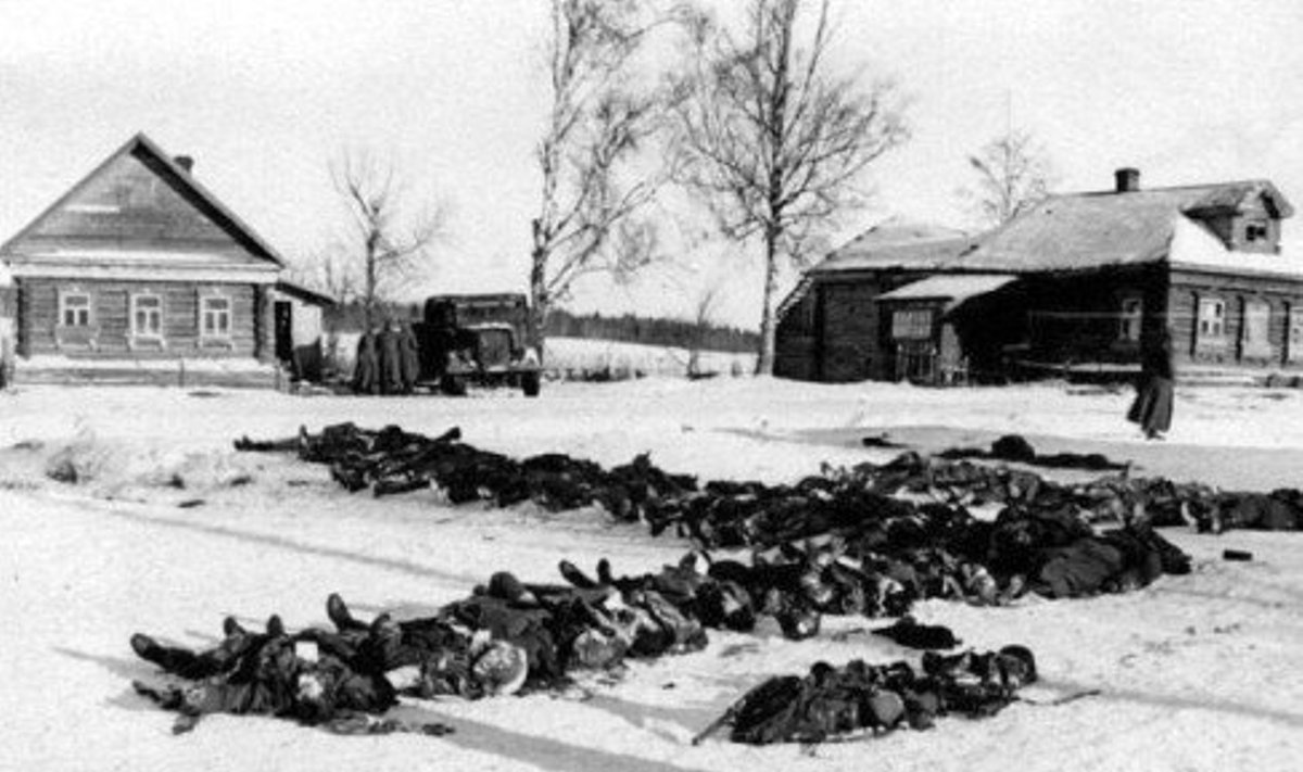 Surinkti žuvusių karių kūnai. Volchovo frontas netoli Leningrado, leidyklos „Briedis“ nuotr.