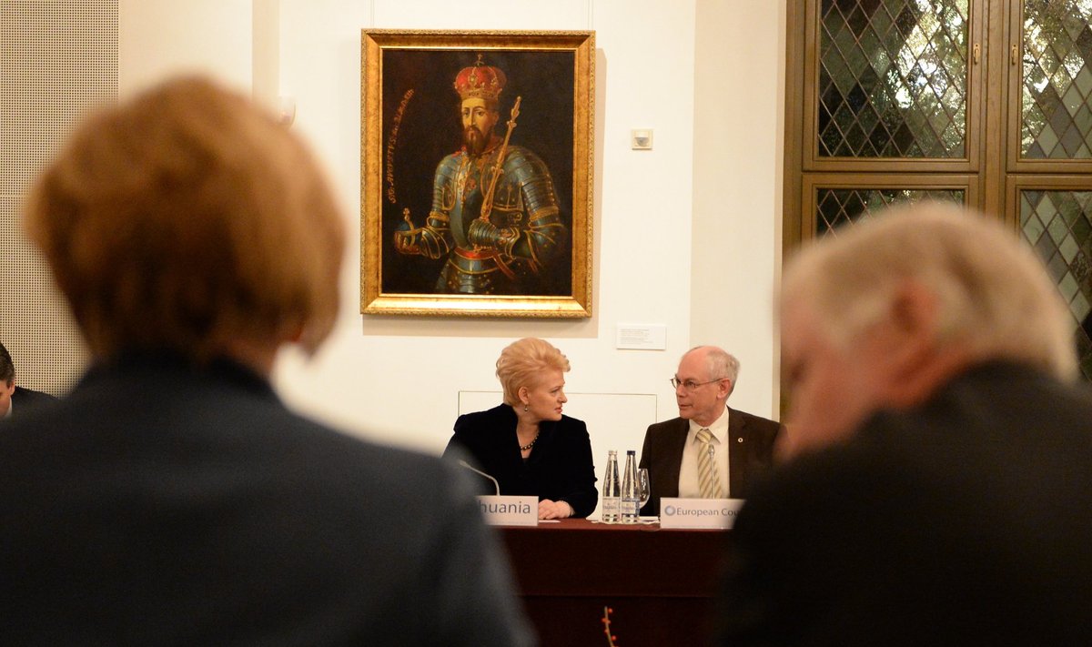Lithuanian President Dalia Grybauskaitė and EU Council President Herman Van Rompuy at Vilnius Summit
