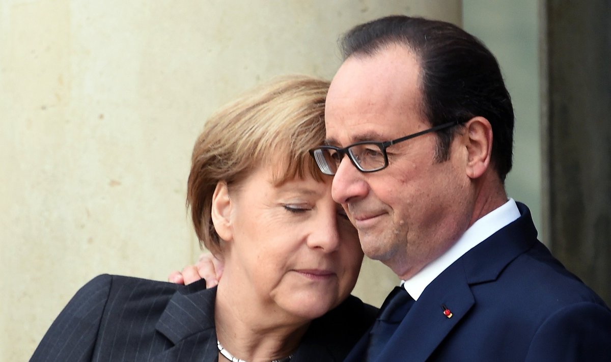 Angela Merkel, Francois Hollande'as