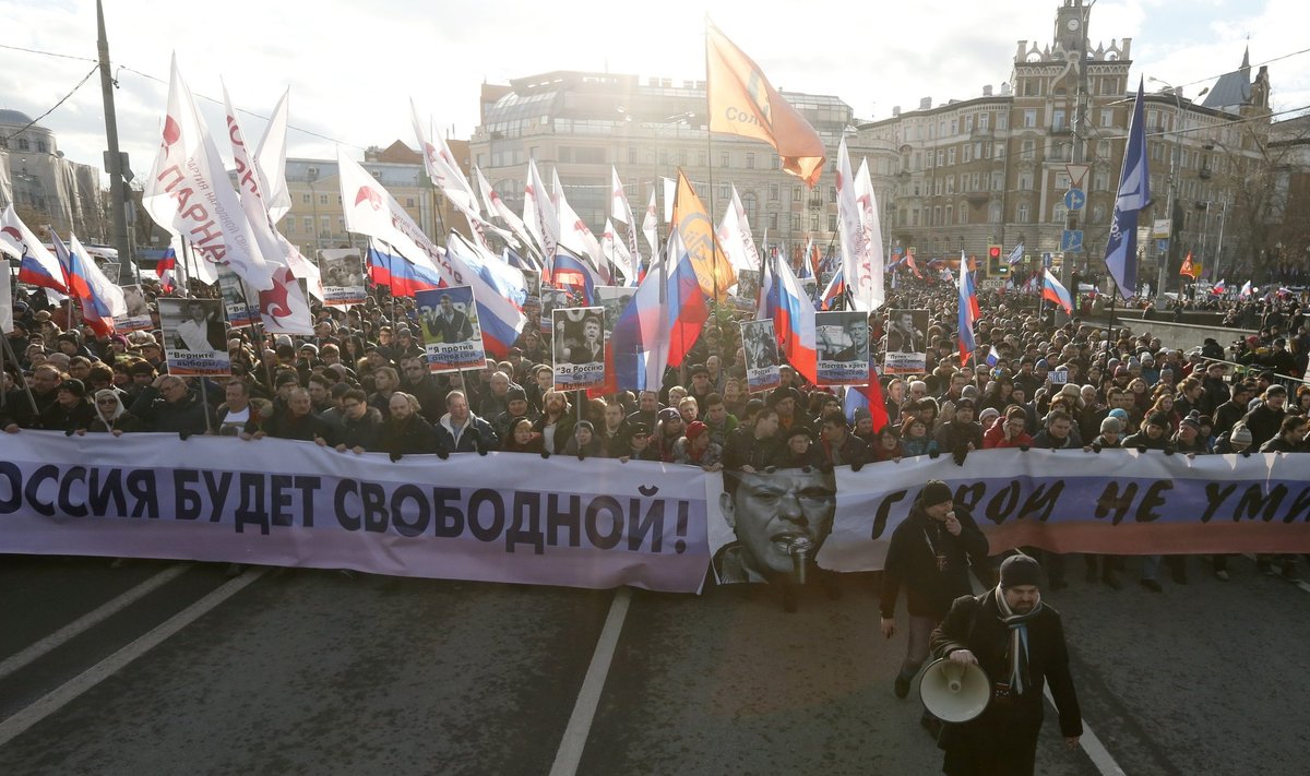 B. Nemcovo atminimui surengtos eitynės Maskvoje
