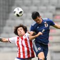 Paskutinėje repeticijoje Japonijos futbolininkai įveikė Paragvajaus komandą