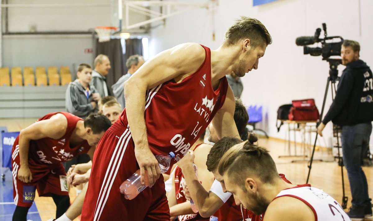 Latvijos vyrų krepšinio rinktinės treniruotė