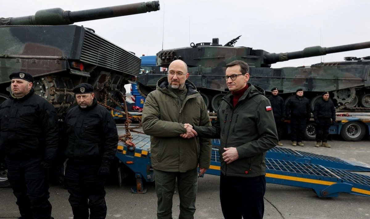 Šmyhalis ir Morawieckis sutiko pirmuosius tankus „Leopard“