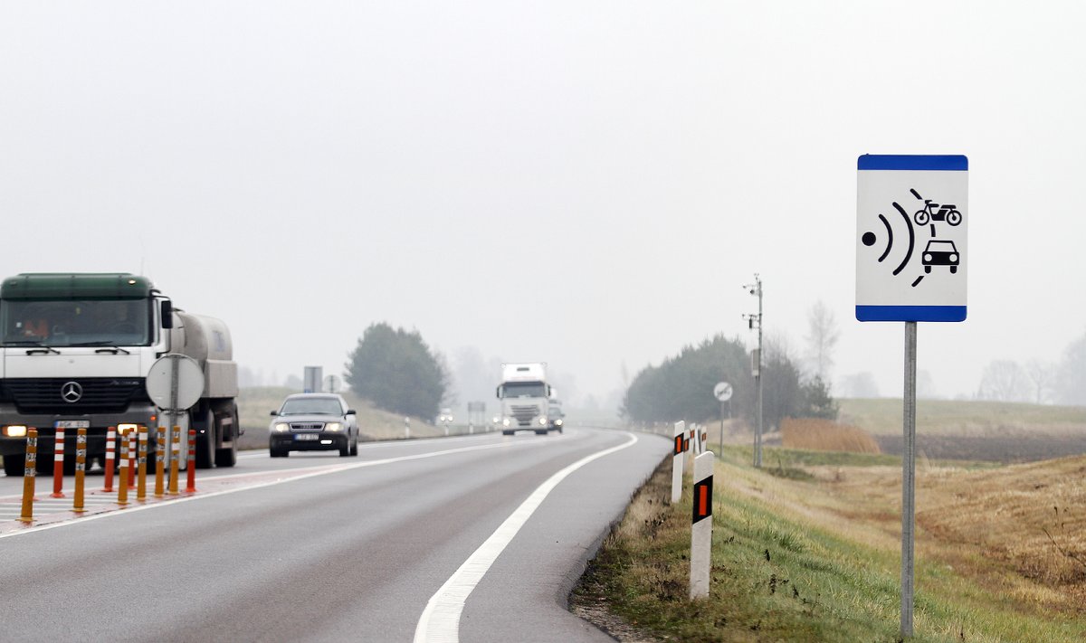 Šiuo metu vidutinis greitis matuojamas vienoje atkarpoje "Via Baltica" kelyje