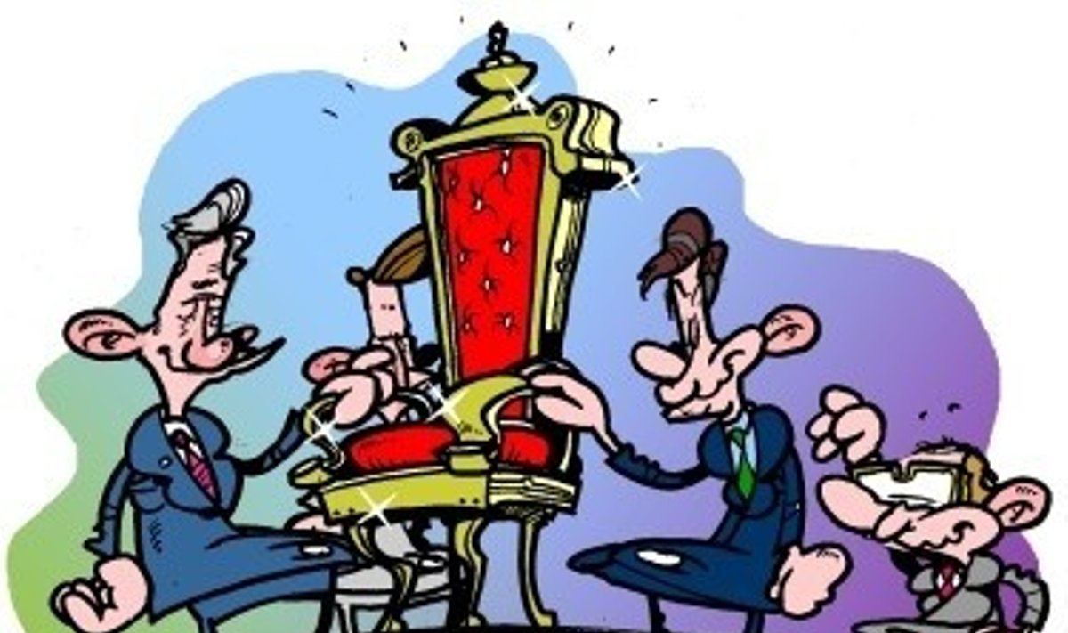 Prezidento sostas - karikatūra