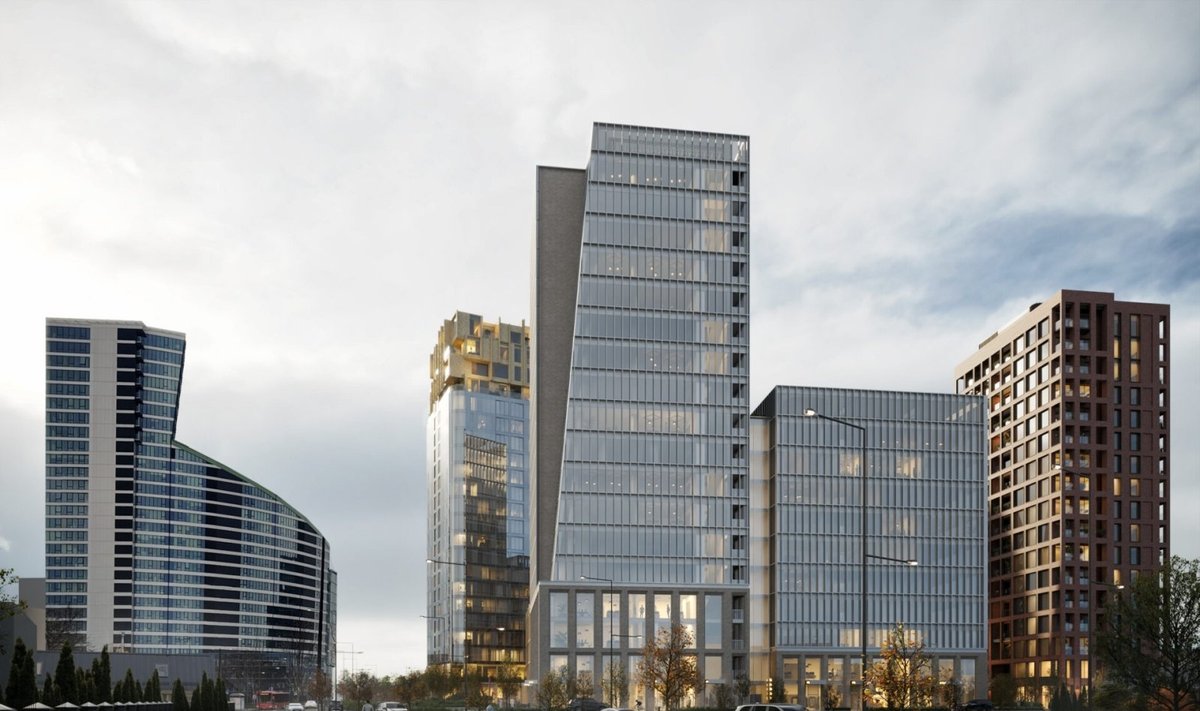 Pristatė, kaip atrodys naujas aukštuminių biurų ir butų pastatų kompleksas Lvivo gatvėje