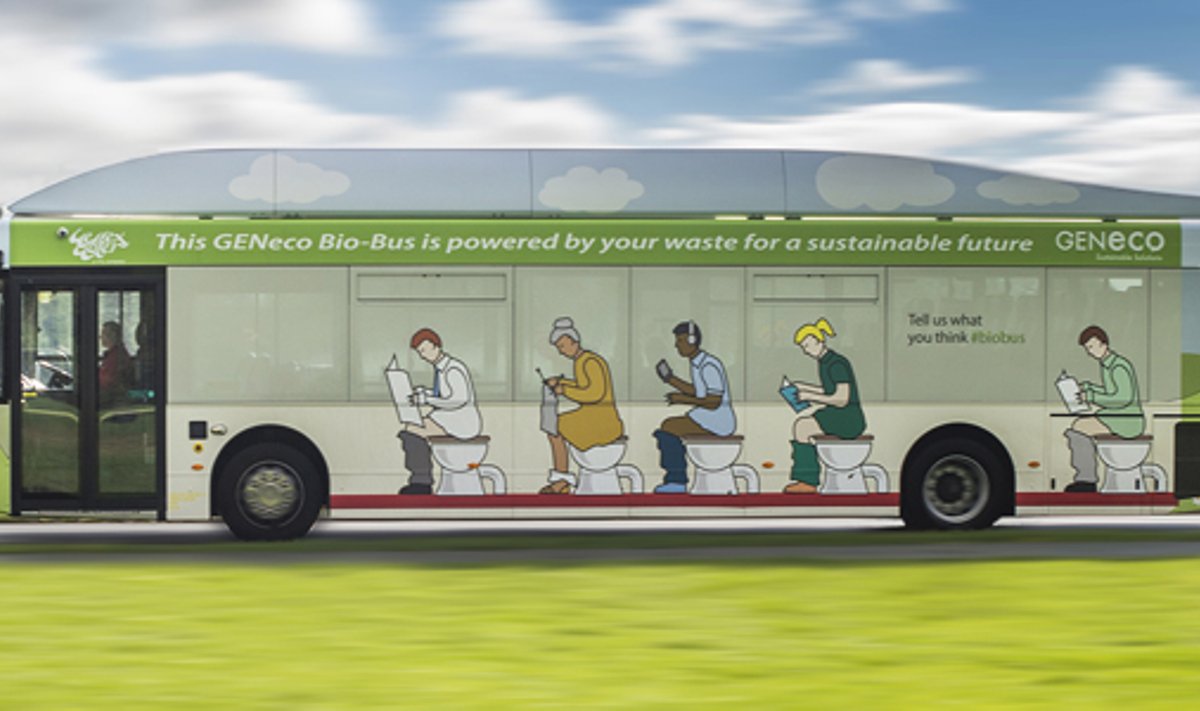 Atliekomis varomas autobusas Biobus