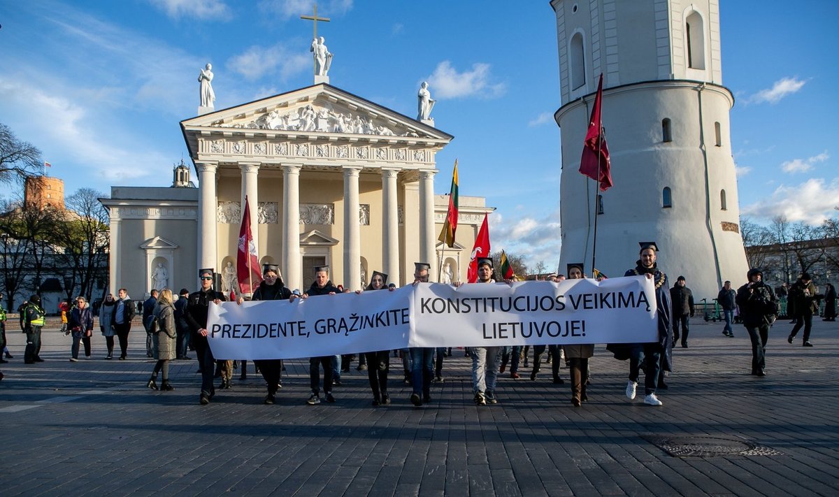 Astros Genovaitės Astrauskaitės organizuotas mitingas Vilniuje