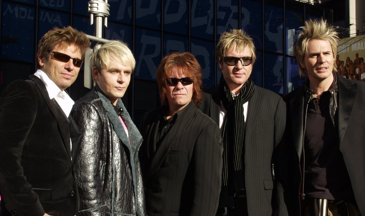 Grupė "Duran Duran", iš kairės: Andy Taylor, Nick Rhodes, Roger Taylor, Simon Le Bon, John Taylor
