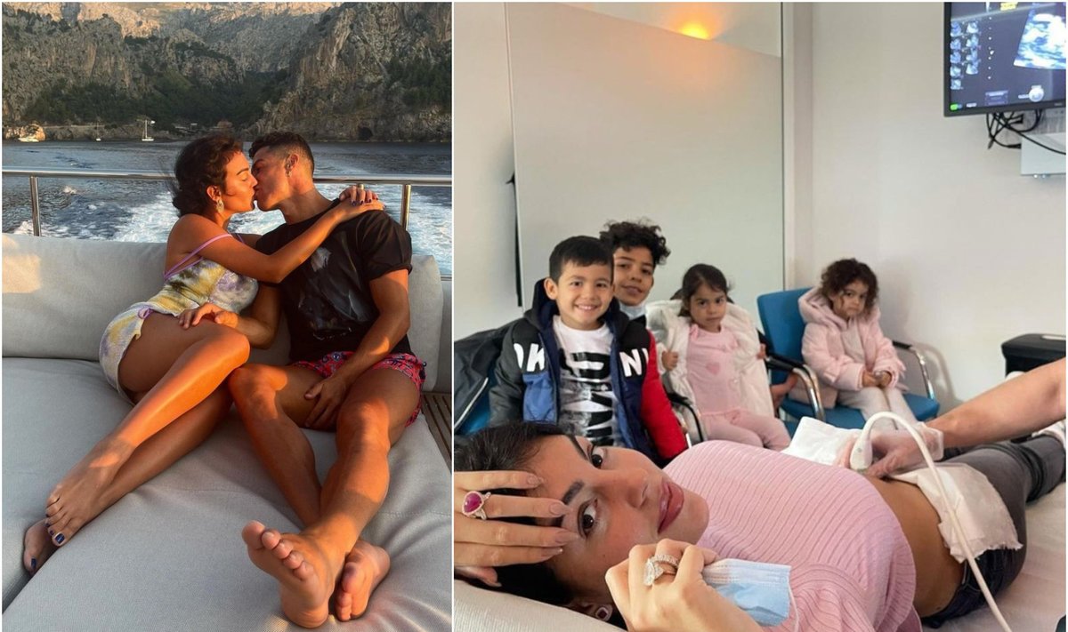 Cristiano Ronaldo ir Georgina Rodriguez su vaikais