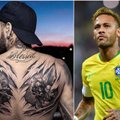 PSG žvaigždės Neymaro nugarą papuošė naujos tatuiruotės – Žmogaus Voro ir Betmeno
