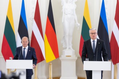 Prezidento, Vokietijos Kanclerio, Estijos ir Latvijos Ministrų Pirmininkų spaudos konferencija