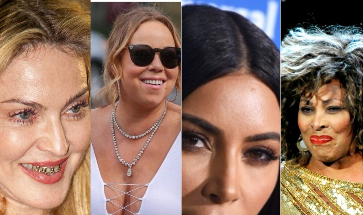 Madonna, Mariah Carey, Kim Kardashian, Tina Turner