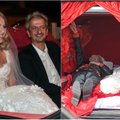 Rusų žvaigždžių vestuvių akibrokštas sukėlė pyktį: jaunieji į ceremoniją atvyko gulėdami katafalke