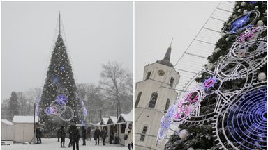 Iškritęs sniegas išpuošė Vilnių: Kalėdų miestelis atrodo pasakiškai