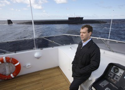 Dmitrijus Medvedevas laivų gamykloje „Sevmash“
