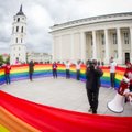 Lithuanian LGBT* activists ride down streets of Vilnius on Rainbow bus