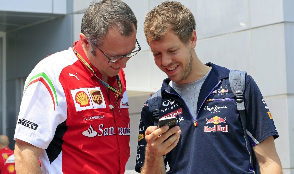 Stefano Domenicali ir Sebastianas Vettelis