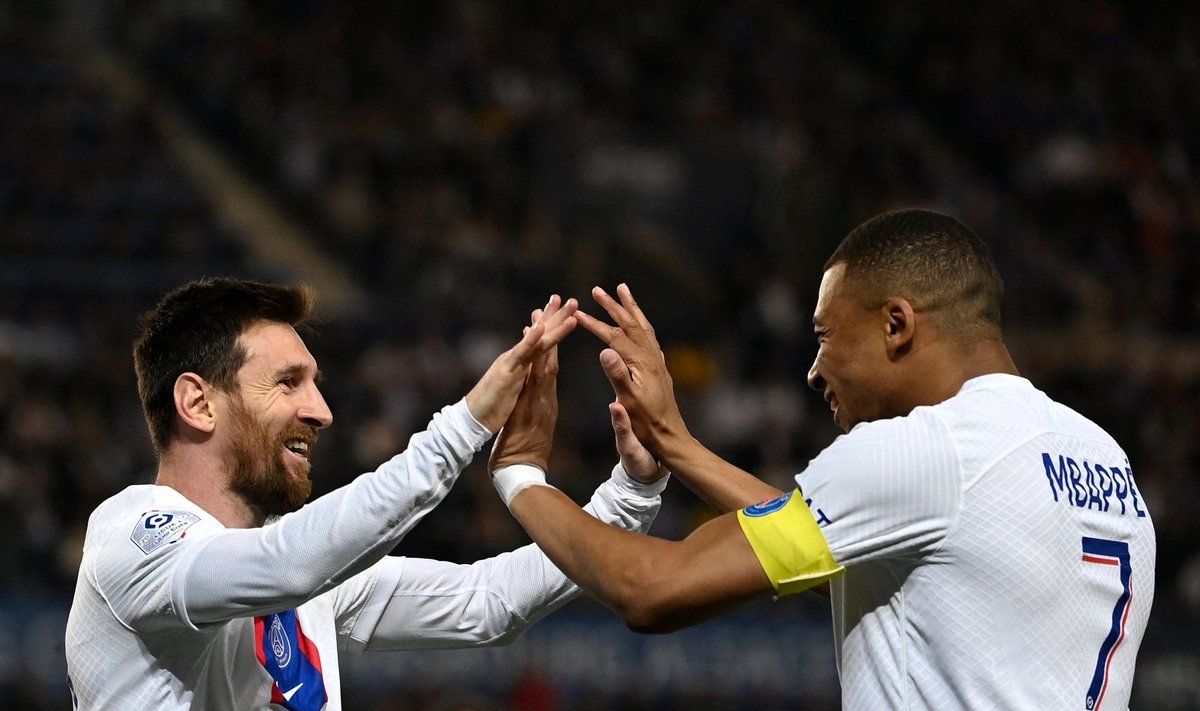 Lionelis Messi ir Kylianas Mbappe