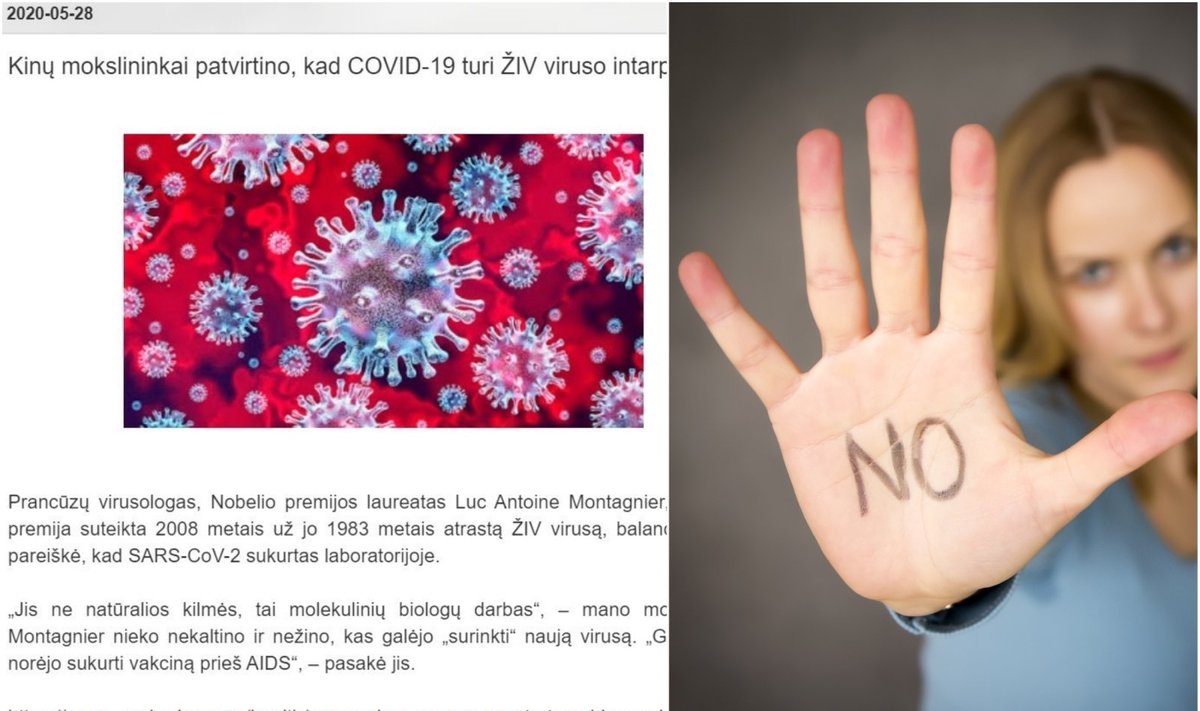 Kairėje - klaidinantis straipsnis, siejantis COVID-19 su ŽIV