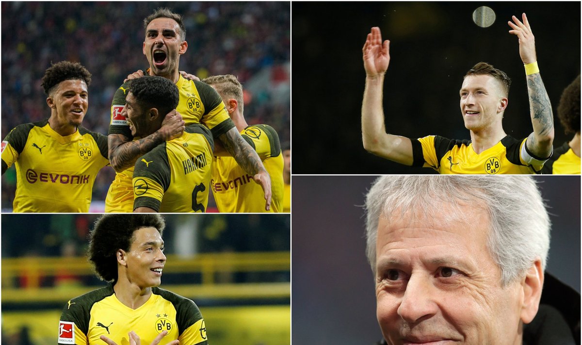 Dortmundo "Borussia", Paco Alcacer, Axel Witsel, Marco Reus, Lucienas Favre 