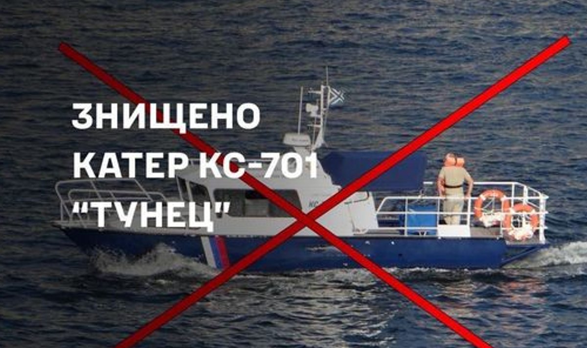Ukrainos sunaikintas rusų kateris