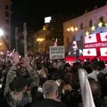 Dešimtys tūkstančių protestuotojų Tbilisyje reikalavo paleisti kalinamą buvusį prezidentą Saakašvilį