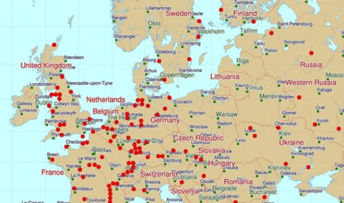 Atominių elektrinių tinklas Europoje