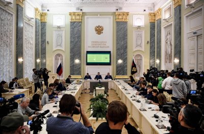 Spaudos konferencija Maskvoje dėl atnaujinto prokuratūros tyrimo B. Browderio byloje