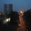 Ketvirtadienio vakarą Vilniuje stipriai lijo ir žaibavo