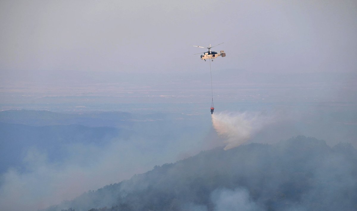 Graikijos šiaurės rytuose vis dar siaučia nedideli miškų gaisrai