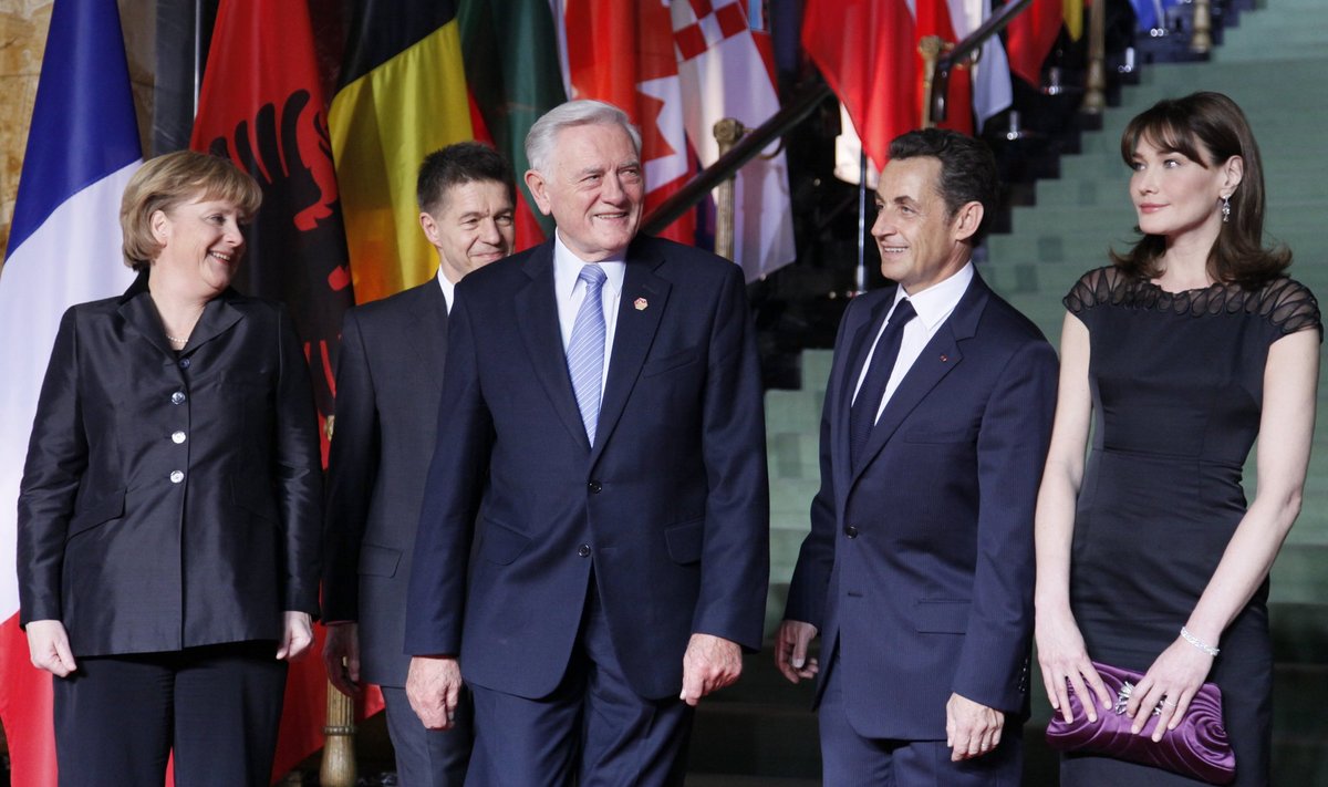 Angela Merkel, V. Adamkus, N. Sarkozy su žmona
