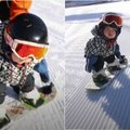 Snieglente čiuožianti 11 mėnesių mažylė akimirksniu tapo internautų numylėtine