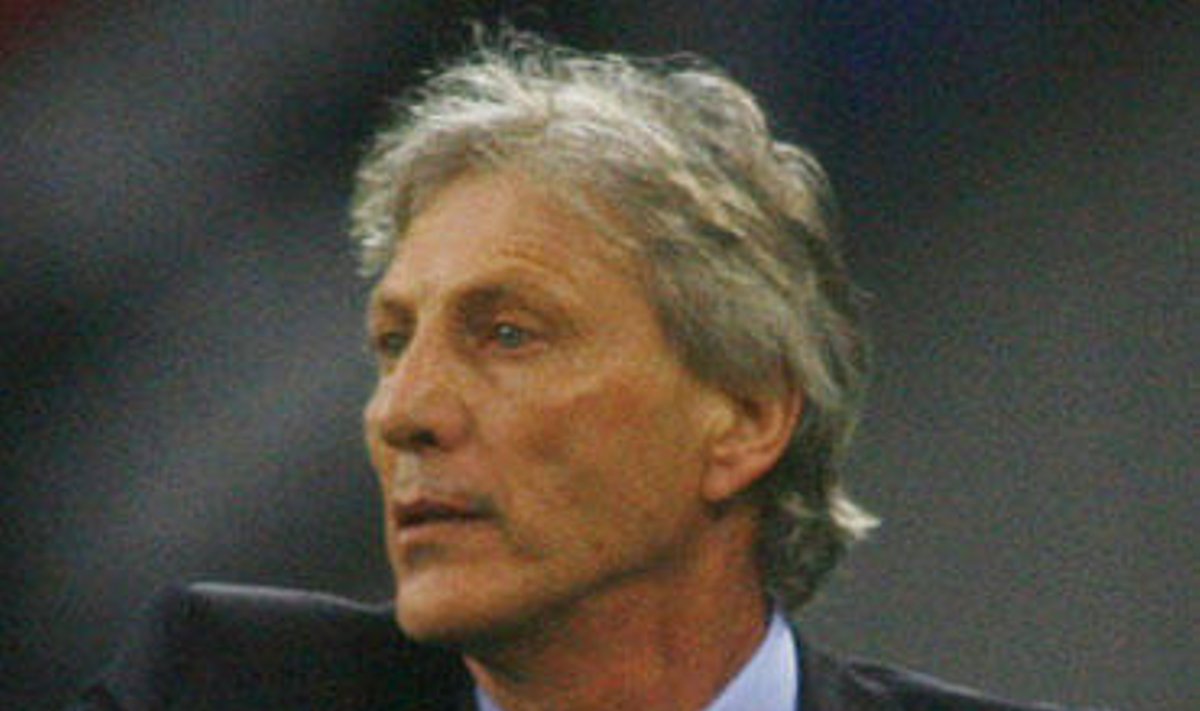 Jose Pekerman Argentinos rinktinės treneris per pasaulio čempionato rungtynes Argentina - Dramblio Kaulo krantas 2:1, Hamburgas, birželio 10, 2006.