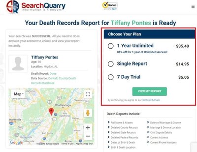 Searchquarry.com paieška T. Dover mirties neįrodo - norint, kad būtų suteikta informacija apie šį asmenį reikia užsakyti mokamą prenumeratą