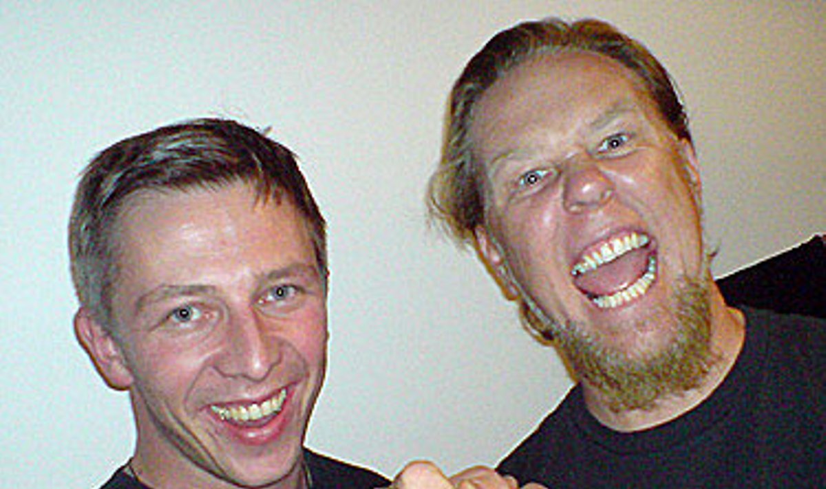 L.Šimelionis su "Metallica" lyderiu J.Hetfieldu
