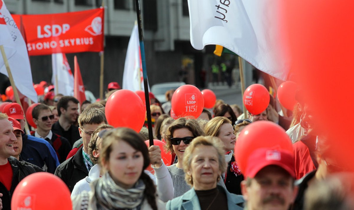 Lithuanian Social Democrats on a May 1 parade