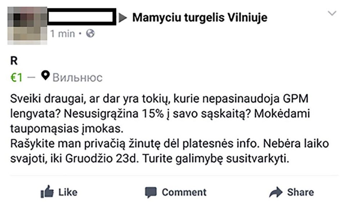 Sukčius "Facebook"