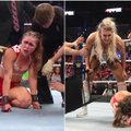 Brutalus susidorojimas: lazdomis ir kėde mušta buvusi UFC čempionė vos pastovėjo ant kojų