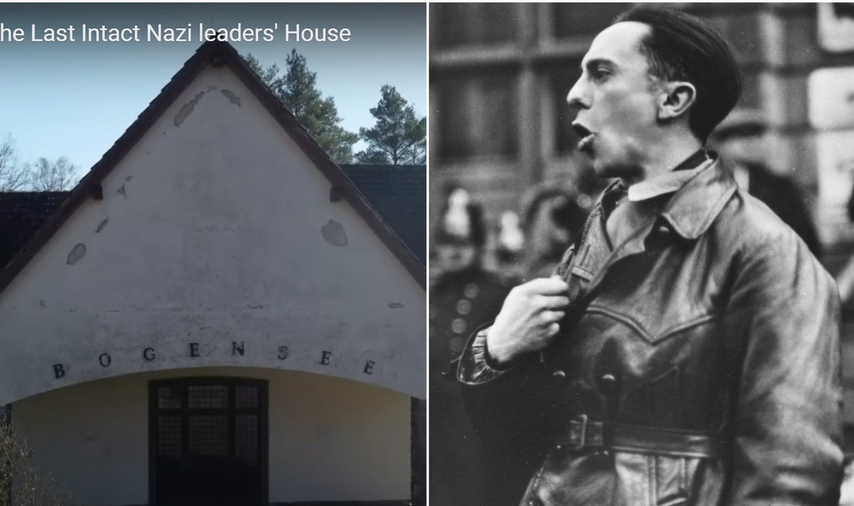 Kairėje – nacių propagandos ministro Josepho Goebbelso vila, dešinėje – jos savininkas