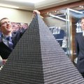 World's largest coin pyramid erected in Vilnius
