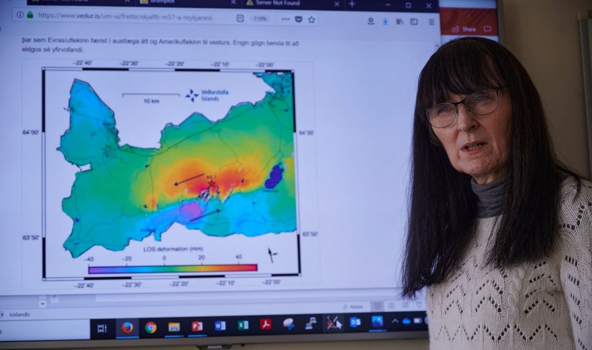 Islandijos Meteoroloijos tarnybos Reikjavike vadovė Kristin Vogfjord