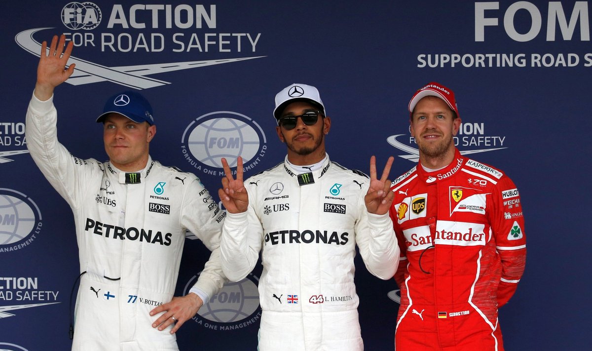 Valtteri Bottas, Lewisas Hamiltonas, Sebastianas Vettelis
