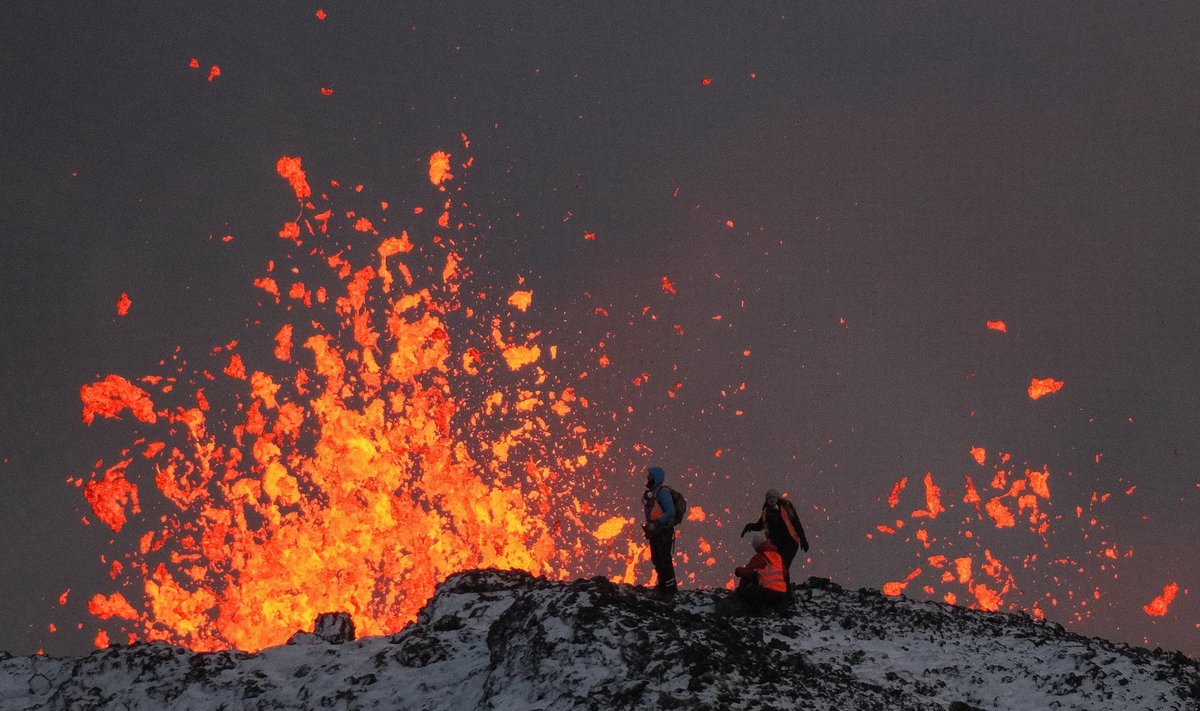 Islandijos išsiveržęs ugnikalnis