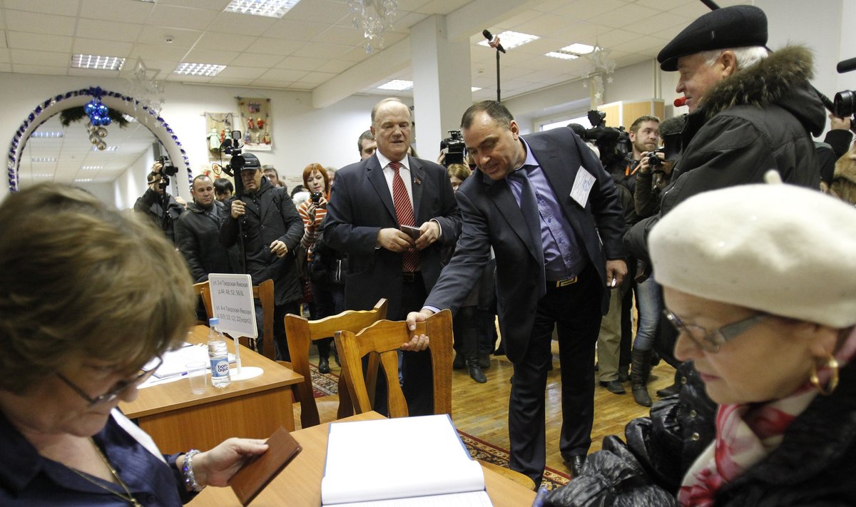 Komunistų partijos lyderis Genadijus Ziuganovas. Rusijos Dūmos rinkimai 2011 02 04