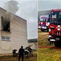 Ukmergėje įmonėje kilus gaisrui evakuoti darbuotojai, vienas išgelbėtas per langą