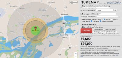 50 kilotonų galios branduolinis sprogimas virš Chersono