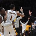 NBA naktis: pavojinga „Lakers“ pergalių serija ir J. Hardeno „keturgubas“ dublis