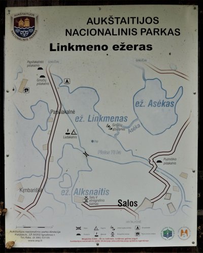 Aukštaitijos nacionalinio parko informacinis stendas „Linkmeno ežeras“